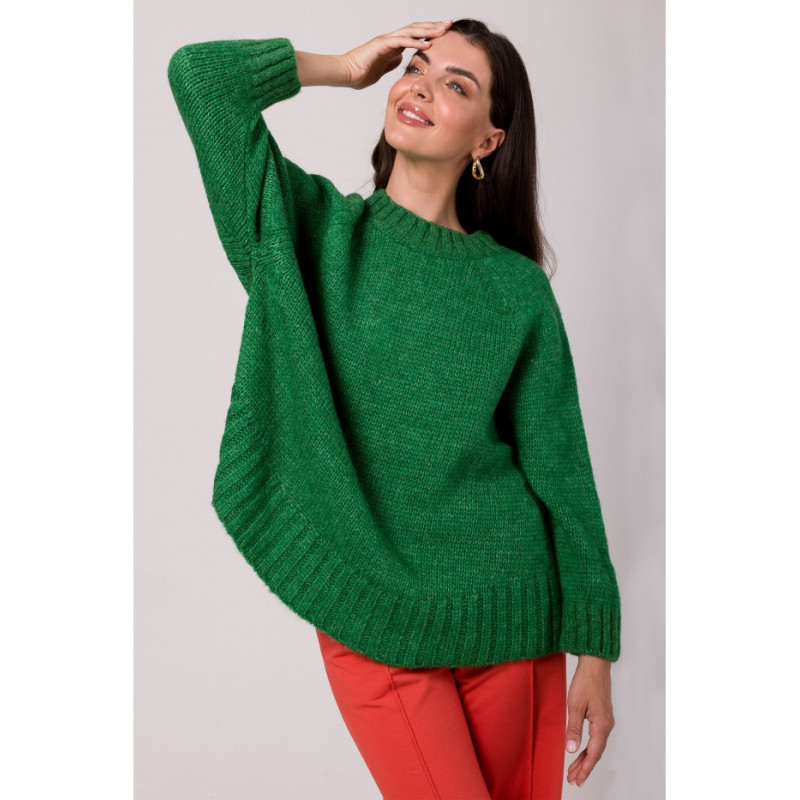 BK105 Sweater with bat sleeves - emerald