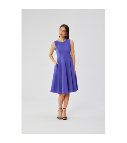 S358 Sleeveless flared dress - purple