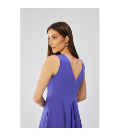 S358 Sleeveless flared dress - purple