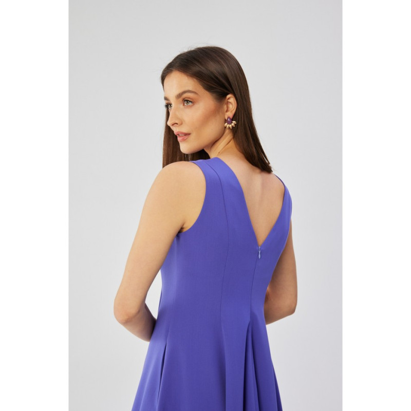 S358 Sleeveless flared dress - purple