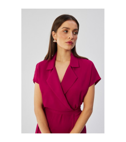 S363 Midi dress with collar - plum