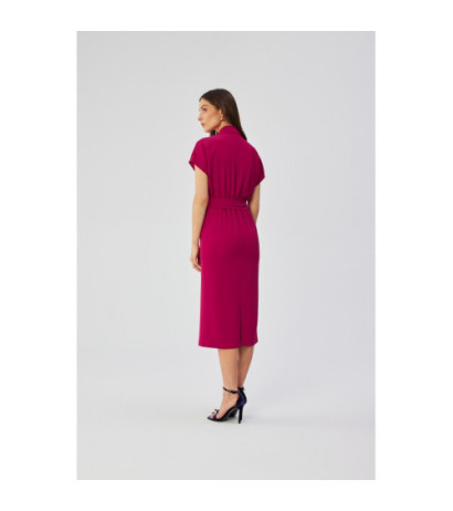 S363 Midi dress with collar - plum