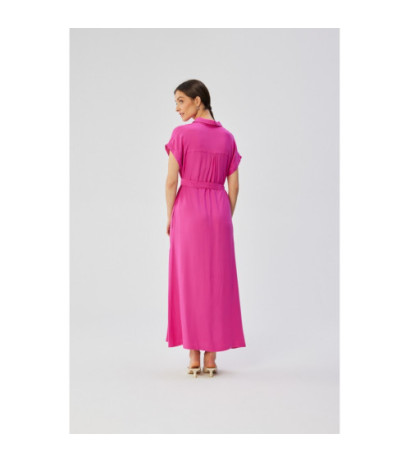 S364 Short-sleeved maxi spread dress - lilac