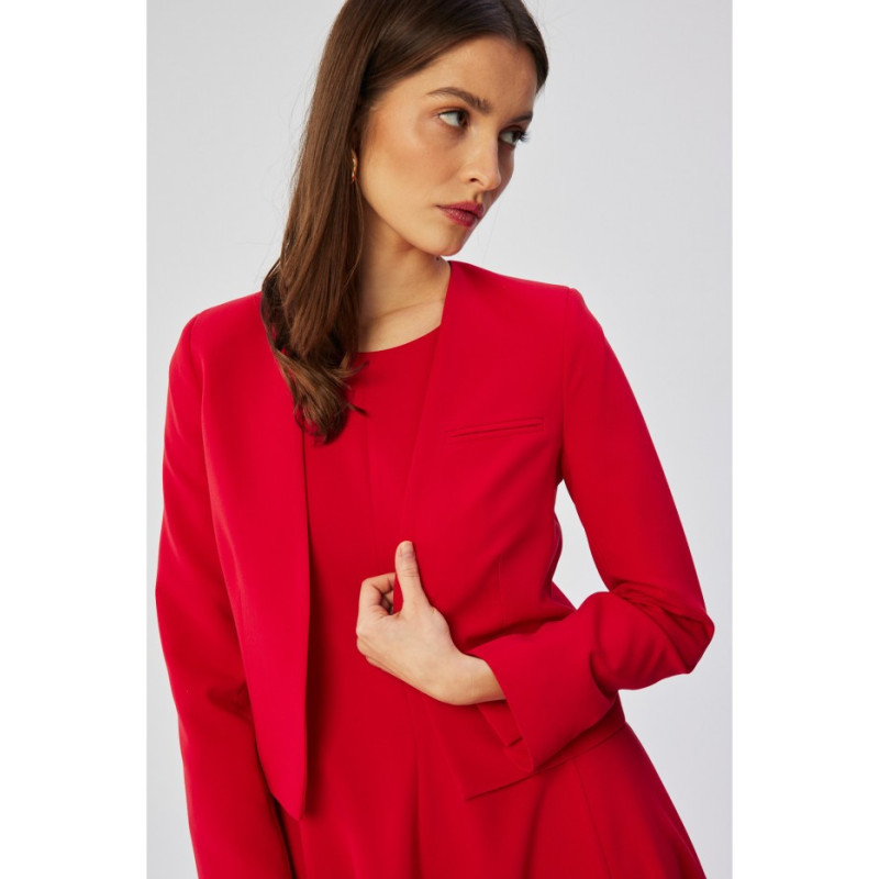 S368 Short unbuttoned jacket - red