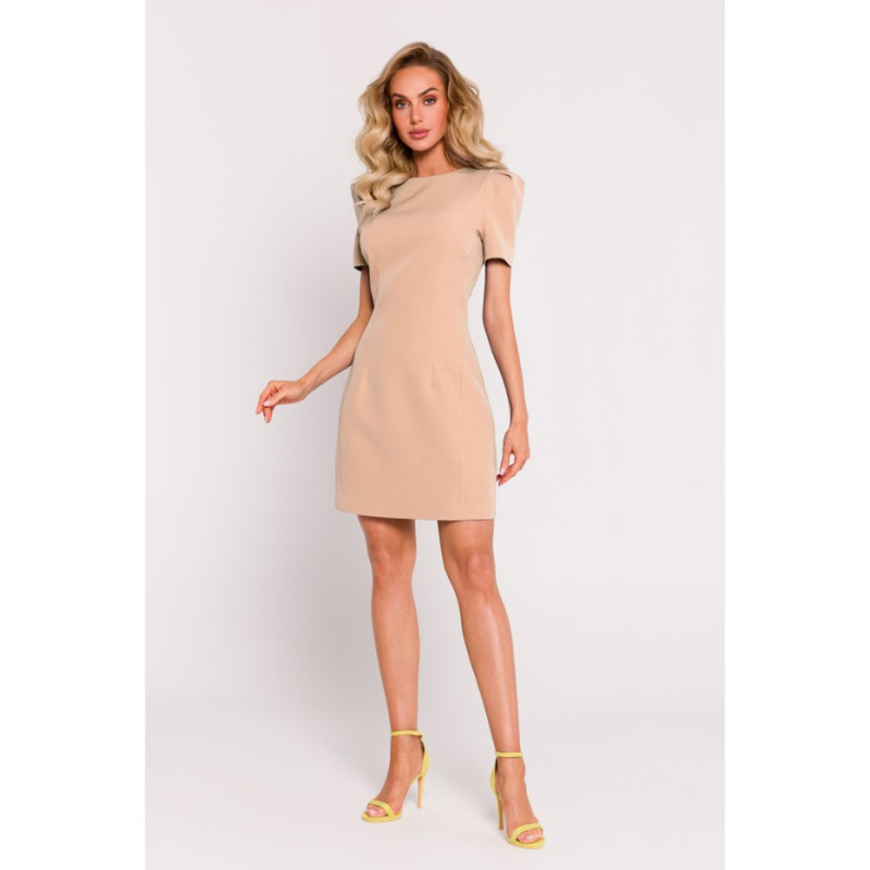 M777 Mini dress with decorative sleeves - beige