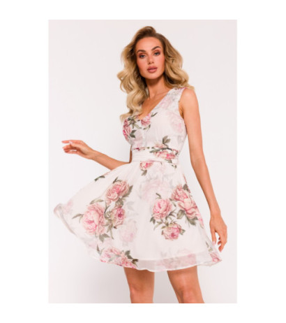 M782 Mini chiffon dress with neckline - model 2