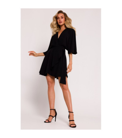 M785 Mini dress with flared bottom - black