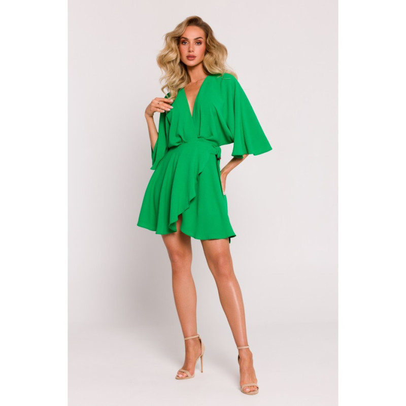 M785 Mini dress with flared bottom - juicy green