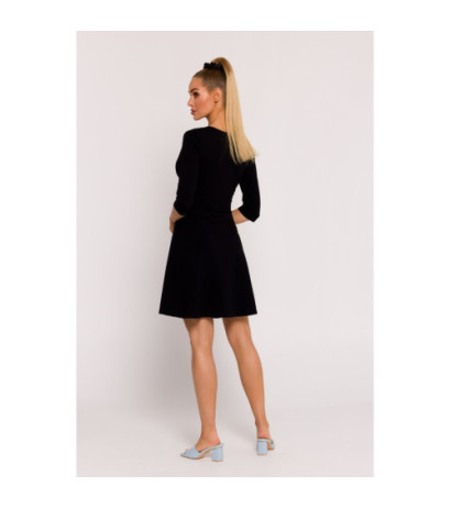 M786 Dress with overlap top - black