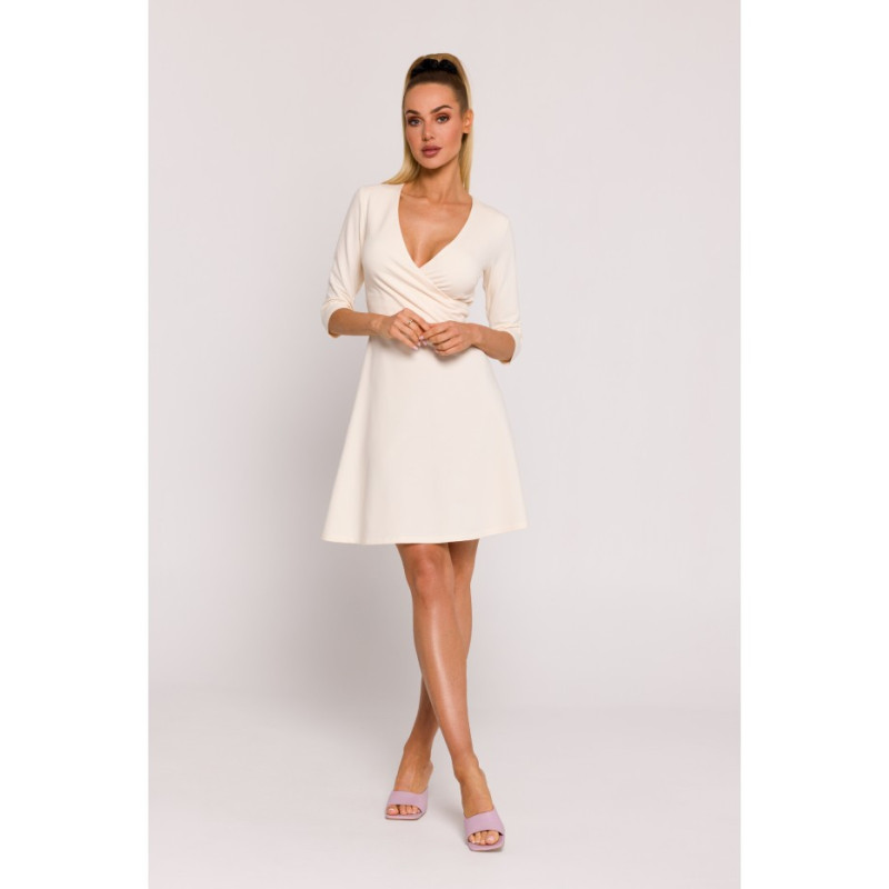 M786 Dress with overlap top - cream