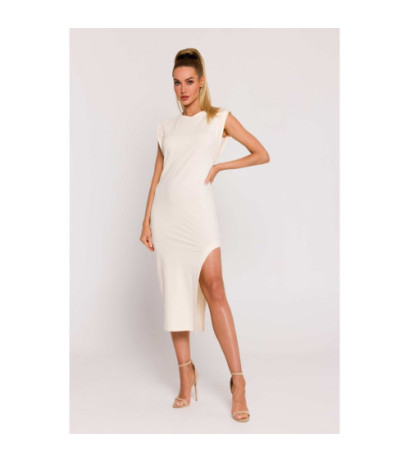 M787 Dress with leg cutout - cream