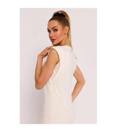 M787 Dress with leg cutout - cream