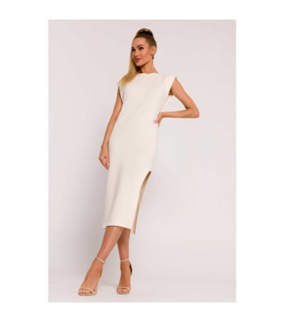 M787 Dress with leg cutout - cream