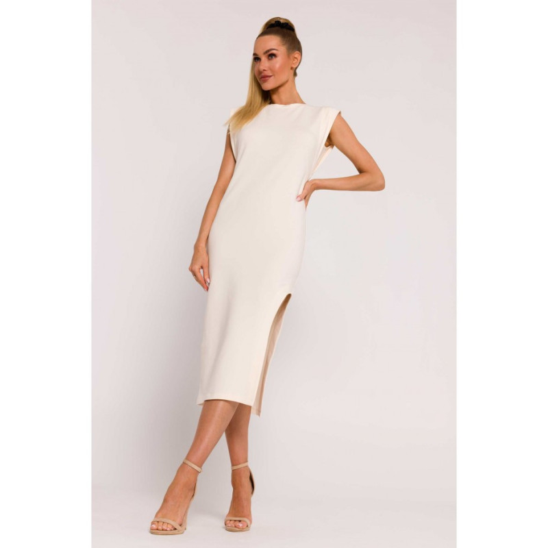 M787 Dress with leg cutout - cream