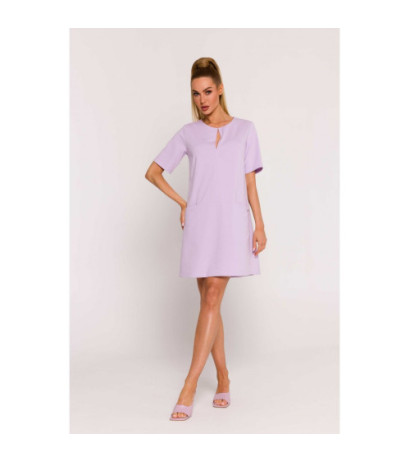 M788 Trapeze dress with pockets - violet