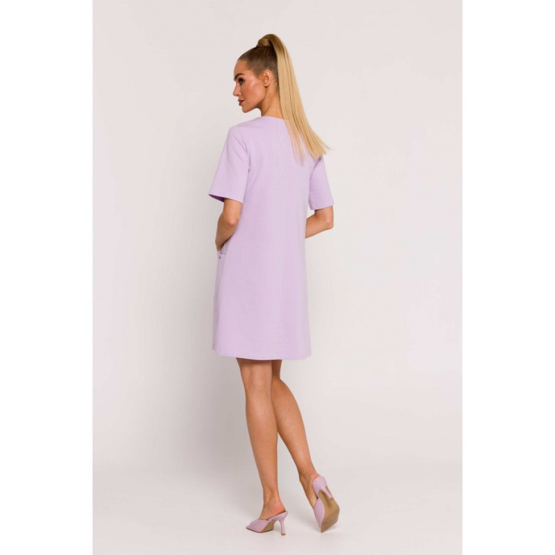 M788 Trapeze dress with pockets - violet