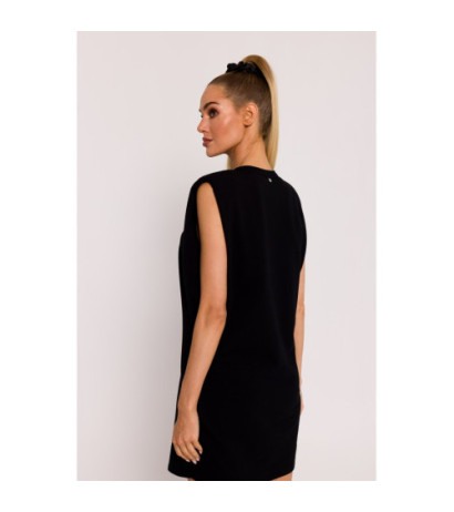 M789 Mini dress with shoulder pads - black