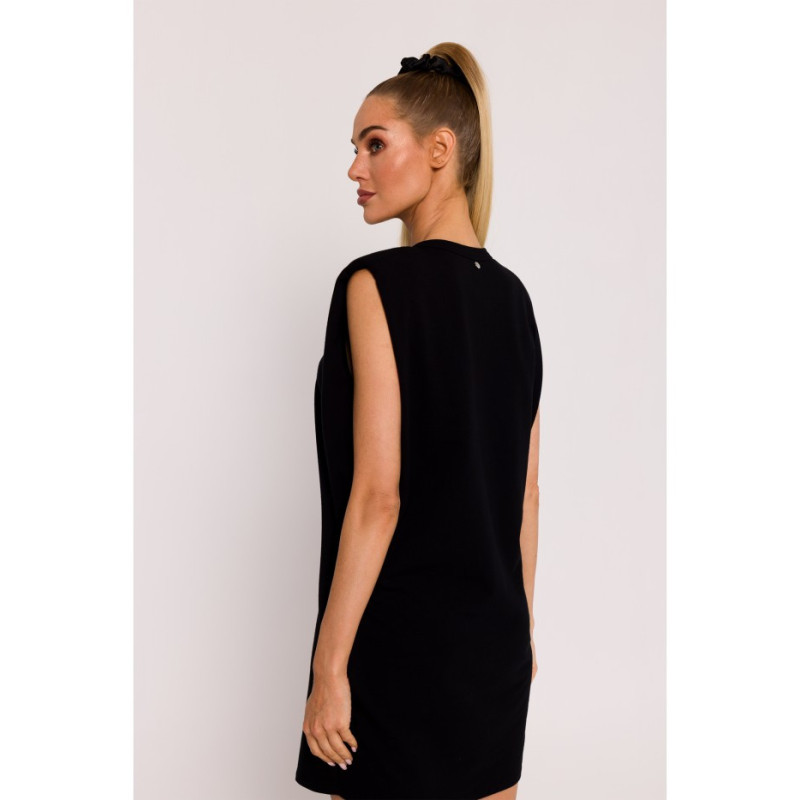 M789 Mini dress with shoulder pads - black