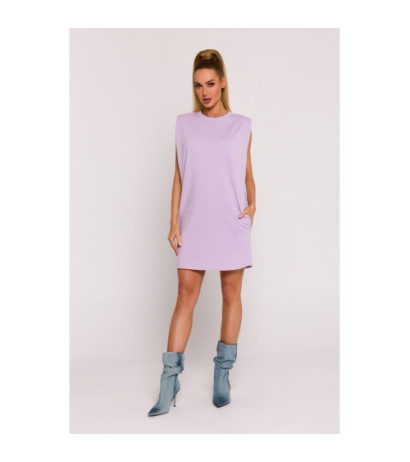 M789 Mini dress with shoulder pads - violet