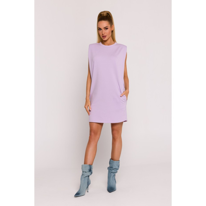 M789 Mini dress with shoulder pads - violet