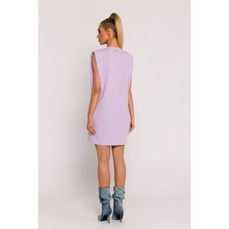 M789 Mini dress with shoulder pads - violet