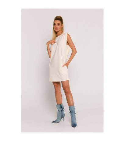 M789 Mini dress with shoulder pads - cream