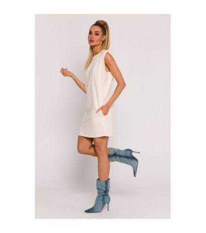 M789 Mini dress with shoulder pads - cream