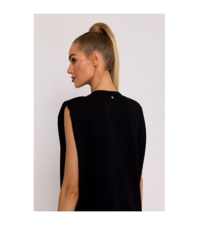 M790 Maxi dress with shoulder pads - black