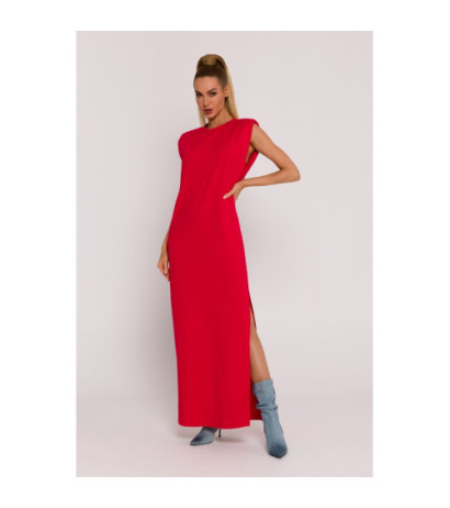 M790 Maxi dress with shoulder pads - red