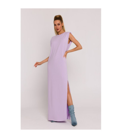 M790 Maxi dress with shoulder pads - violet