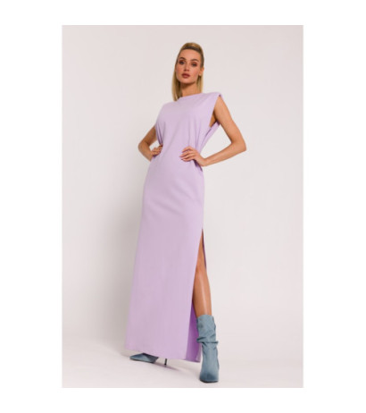 M790 Maxi dress with shoulder pads - violet