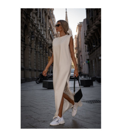 M790 Maxi dress with shoulder pads - cream