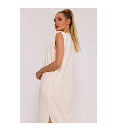 M790 Maxi dress with shoulder pads - cream