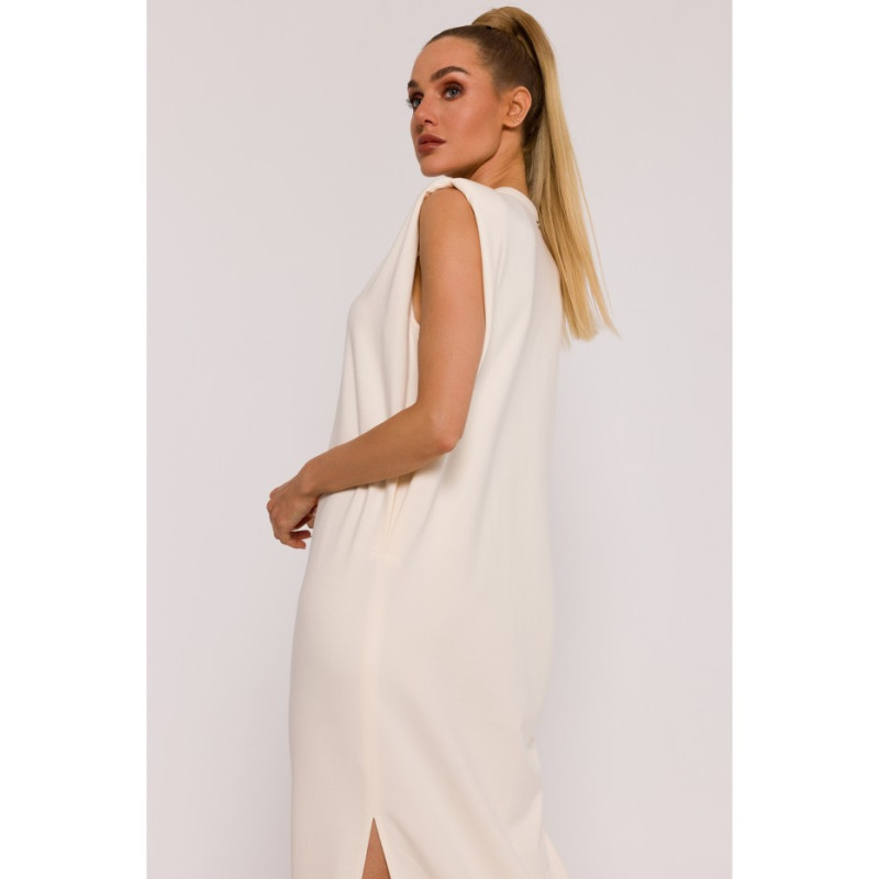 M790 Maxi dress with shoulder pads - cream