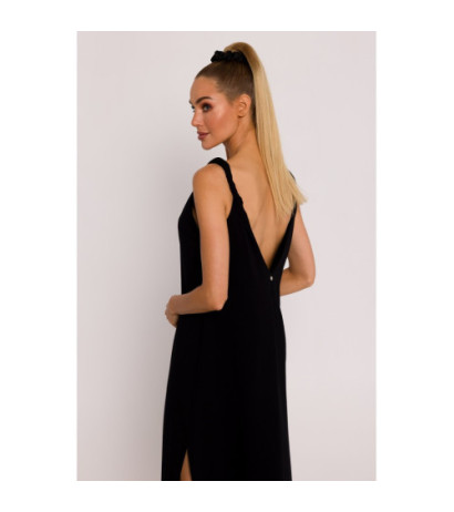 M791 Maxi dress with deep back neckline - black