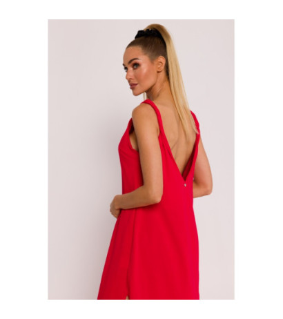 M791 Maxi dress with deep back neckline - red