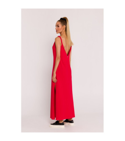 M791 Maxi dress with deep back neckline - red