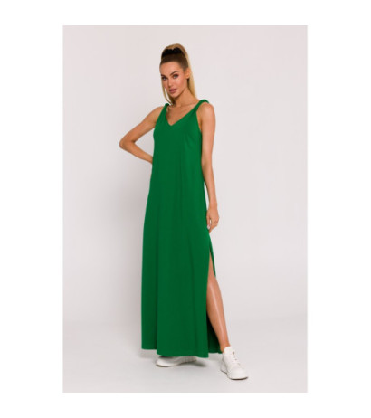 M791 Maxi dress with deep back neckline - juicy green