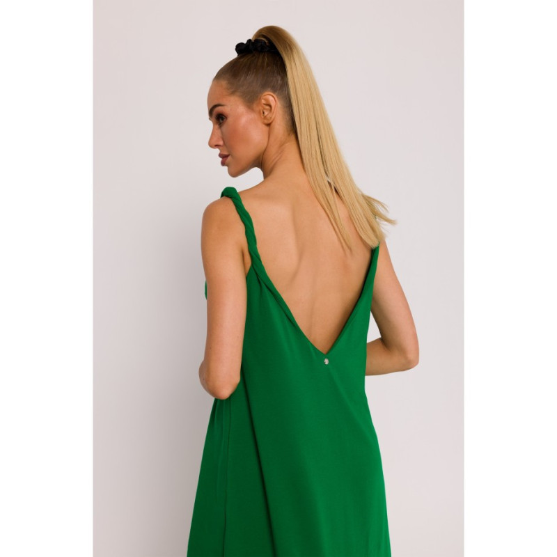 M791 Maxi dress with deep back neckline - juicy green