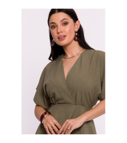 B278 Flared dress - olive green