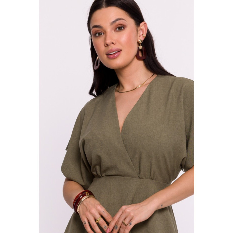 B278 Flared dress - olive green