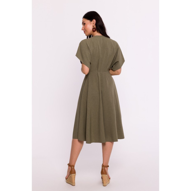 B278 Flared dress - olive green