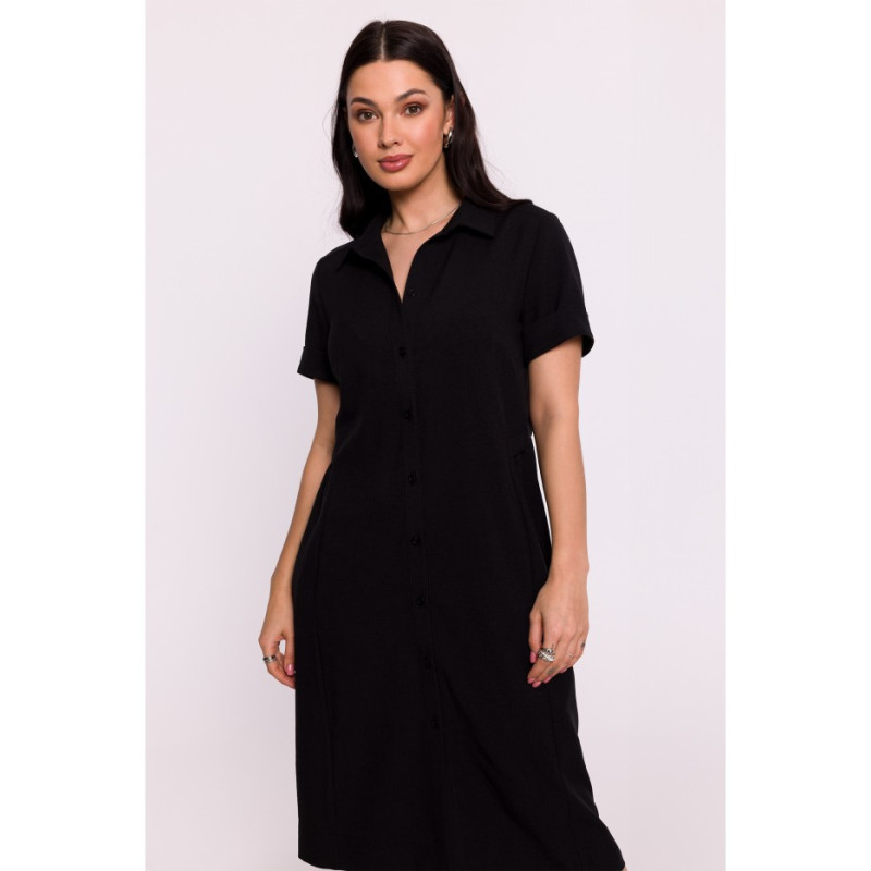 B282 Shirt dress - black