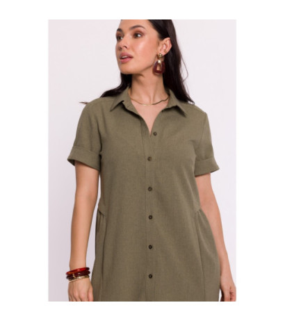 B282 Shirt dress - olive green