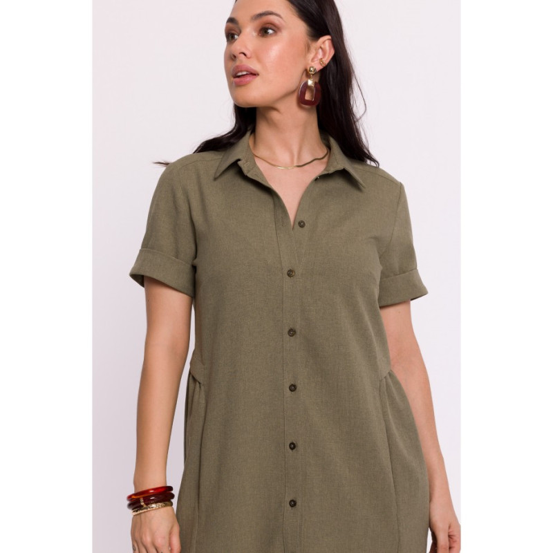 B282 Shirt dress - olive green