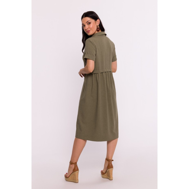 B282 Shirt dress - olive green