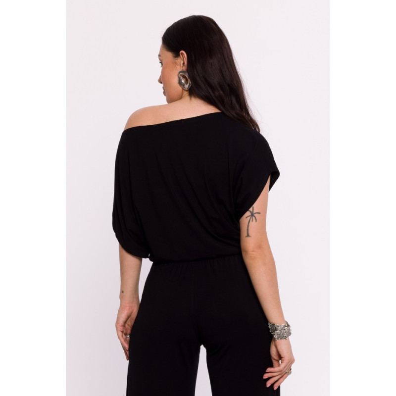 B287 Viscose bat blouse - black