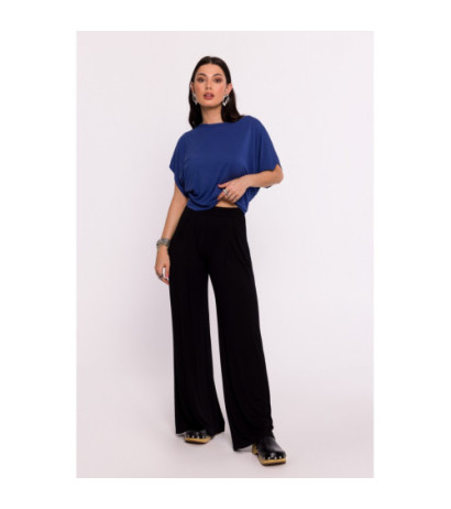 B289 Viscose pants with overlap - black