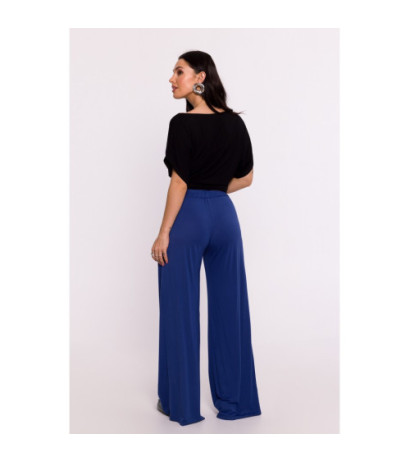 B289 Viscose pants with pleat - blue