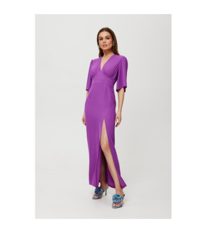 K183 Maxi dress with leg slit - lavender